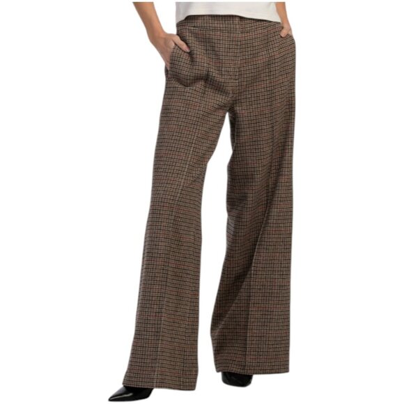 ELIE TAHARI Wool Blend Wide Leg Full Length Trousers With Front Pleat - Picture 1 of 3